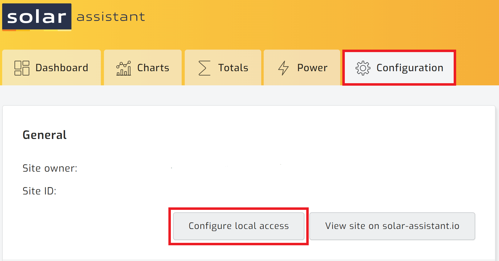 Open Configure local configureation
