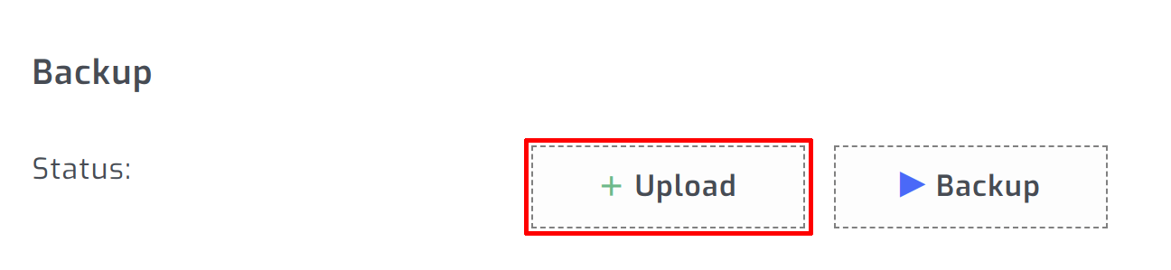 Upload backup file