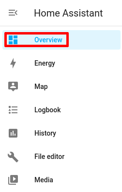 Home Assistant overview page