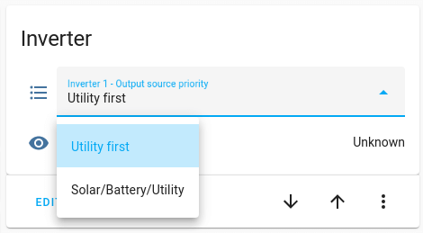 Set solar setting from HomeAssistant dashboard