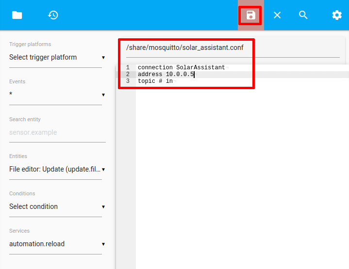 Save solar_assistant.conf