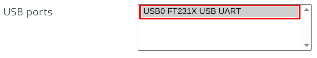 Select felicity USB ports