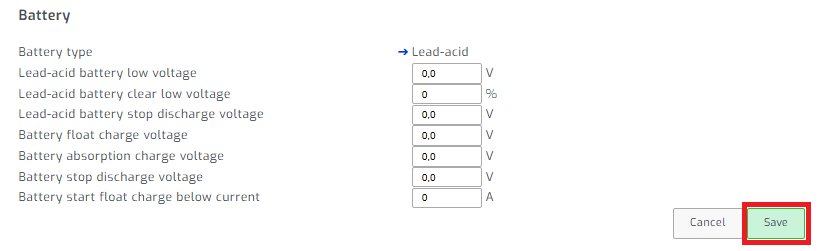 Save inverter setting