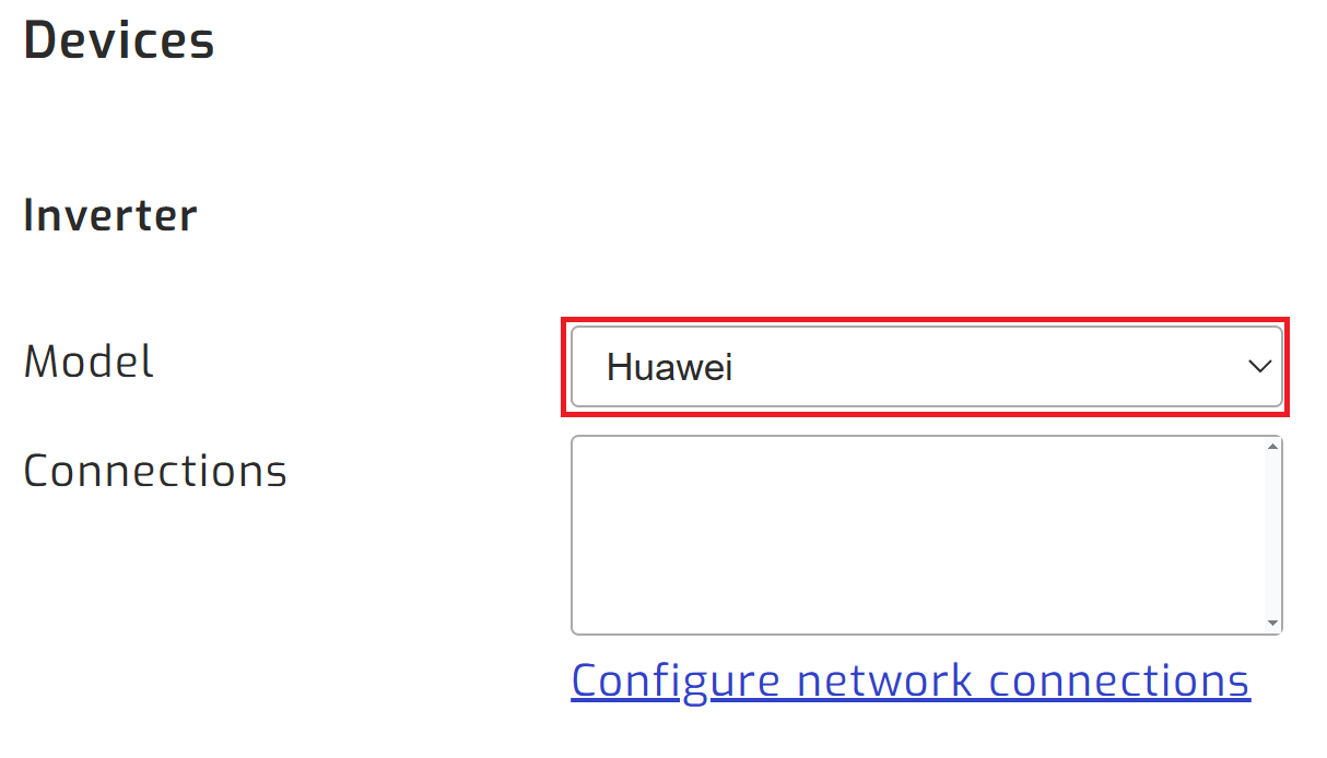 Select Huawei inverter