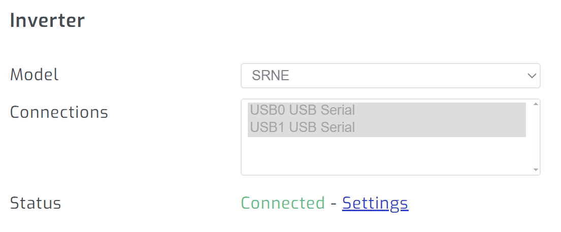 Navigate to inverter settings