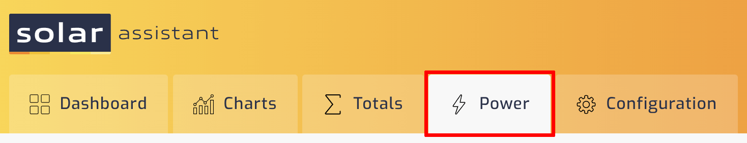 Navigate to SolarAssistant power management