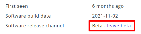Leave beta program link