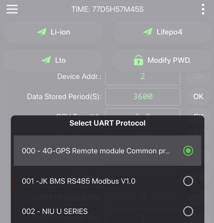 JK BMS 4G GPS protocol