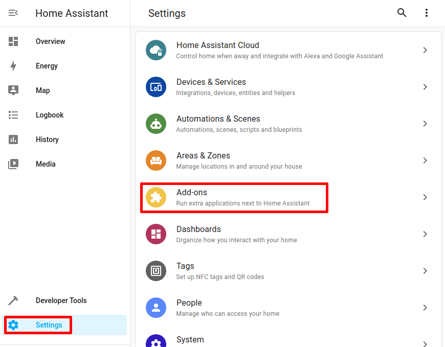 Home Assistant add-ons
