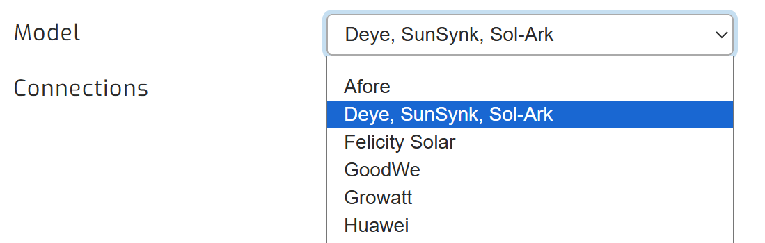Select Deye inverter